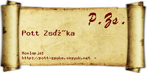 Pott Zsóka névjegykártya